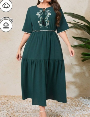 Rochie midi Shein Curve+, verde