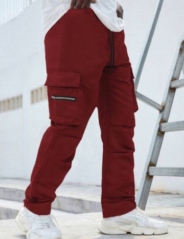 Pantaloni Shein Curve+, vișiniu