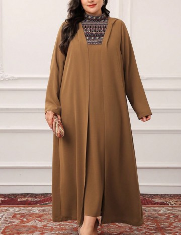 Set Rochie și Cardigan Shein Curve+, maro