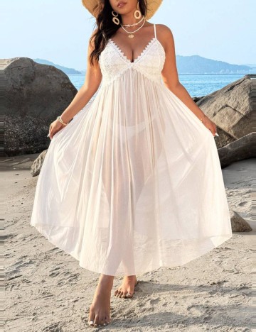 Rochie de plajă Shein Curve+, alb
