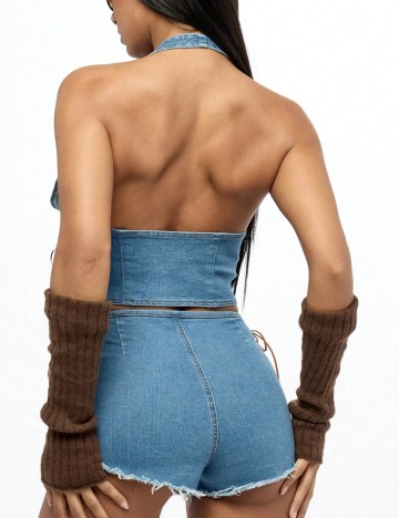 Top Shein, albastru