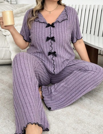 Compleu pijamale Shein Curve+, mov