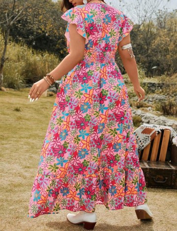 Rochie maxi Shein Curve+, mix culori