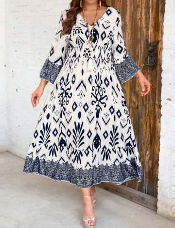 Rochie maxi Shein Curve+, mix culori