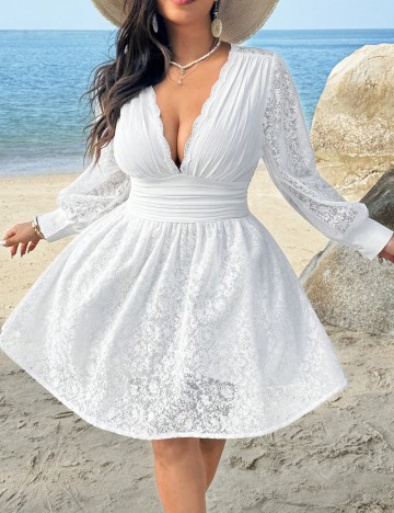 Rochie mini Shein Curve+, alb