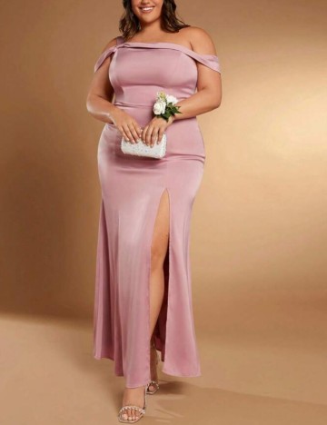 Rochie maxi Shein Curve+, roz