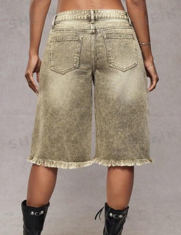 Pantaloni scurți de blugi Shein, verde