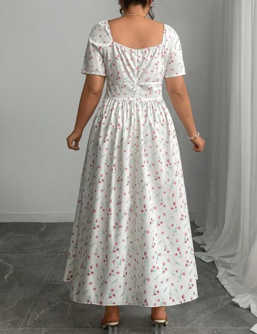 Rochie maxi Shein Curve+, alb
