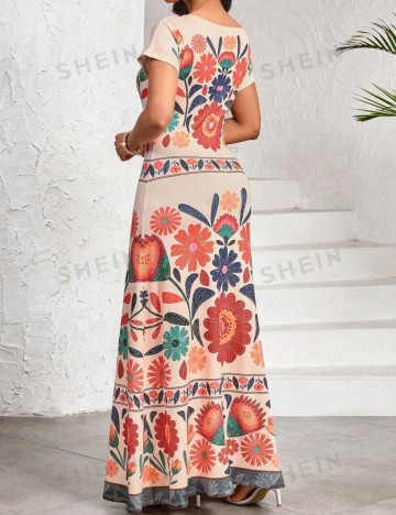 Rochie maxi Shein Curve+, mix culori