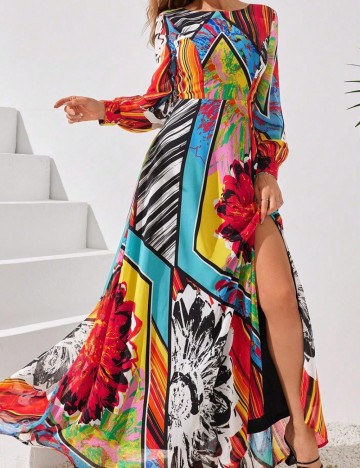 Rochie maxi Shein, mix culori