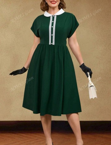 Rochie midi Shein Curve+, verde