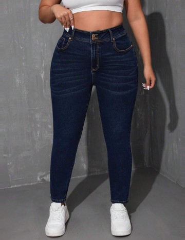 Jeans Shein Curve+, bleumarin