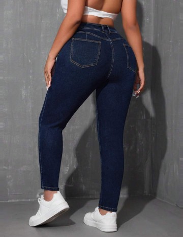 Jeans Shein Curve+, bleumarin