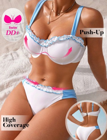Costum de baie Shein, mix culori