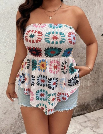 Top Shein Curve+, mix culori