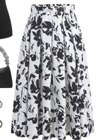 Fustă maxi Shein Curve+, mix culori