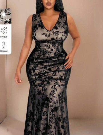 Rochie maxi Shein Curve+, negru