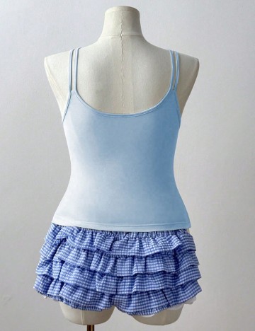 Top Shein Curve+, albastru