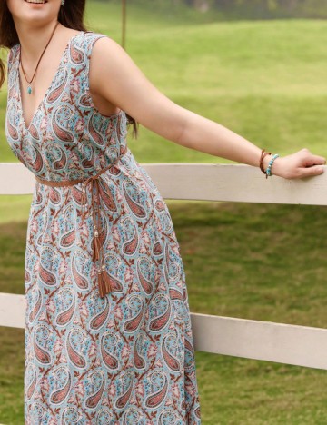 Rochie maxi Shein Curve+, mix culori