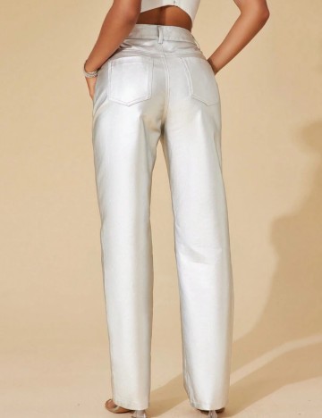 Pantaloni Shein, argintiu