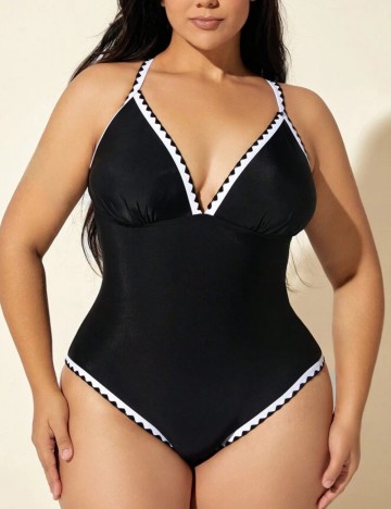Costum de baie întreg Shein Curve+, negru