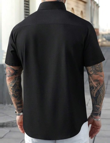 Cămașă cu mânecă scurtă MANFINITY by Shein, negru