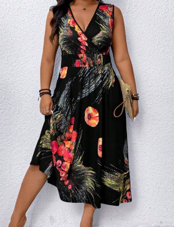 Rochie midi Shein Curve+, negru