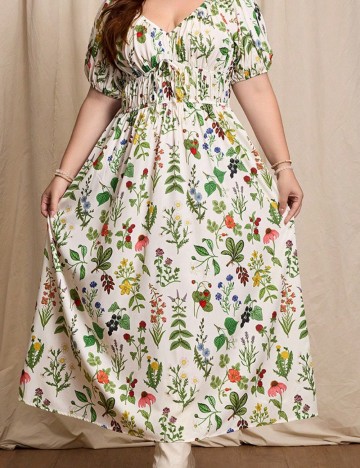 Rochie maxi Shein Curve+, mix culori