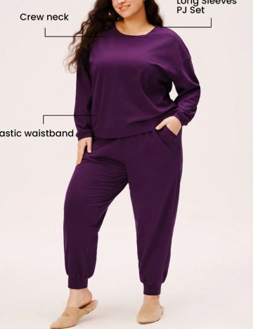 Compleu pijamale Shein Curve+, mov