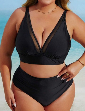 Costum de baie Shein Curve+, negru