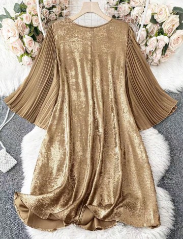 Rochie mini Shein Curve+, auriu