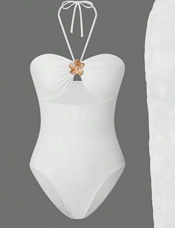 Costum de baie întreg Shein, alb
