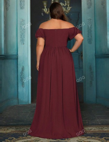 Rochie de ocazie Shein Curve+, vișiniu