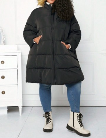 Geacă Shein Curve+, negru