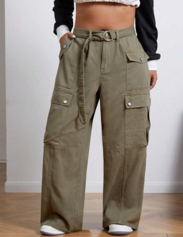 Pantaloni Shein Curve+, kaki