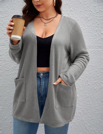 Cardigan Shein Curve+, gri