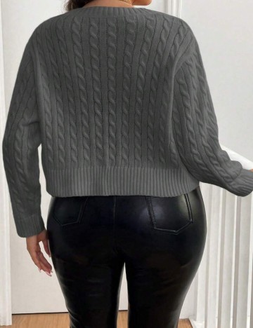 Cardigan Shein Curve+, gri