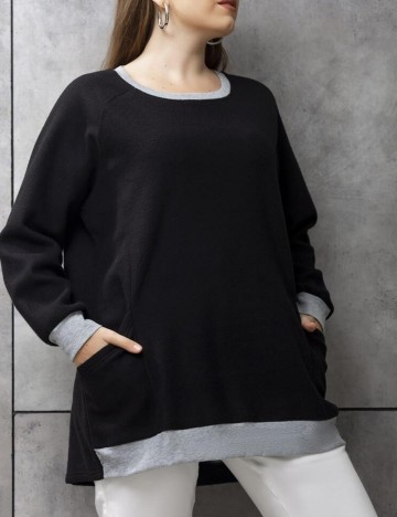 Pulover Shein Curve+, negru