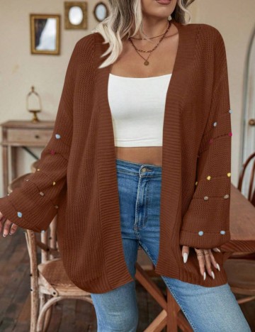 Cardigan Shein Curve+, maro