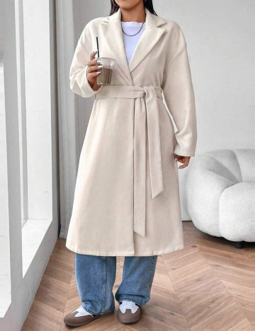 Palton Shein Curve+, crem