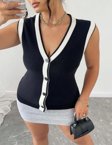 Vestă Shein Curve+, negru