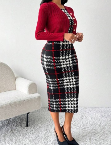Set Rochie și Cardigan Shein, mix culori