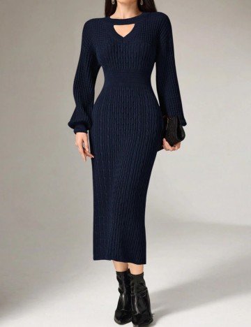 Rochie tricotată Shein, bleumarin