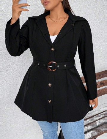 Jachetă Shein Curve+, negru
