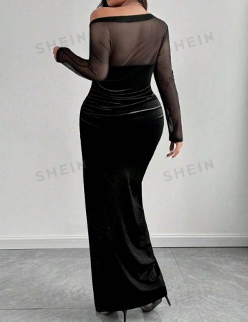 Rochie maxi Shein Curve+, negru