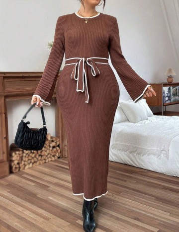 Rochie maxi Shein Curve+, maro