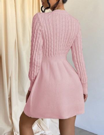 Rochie tricotată Shein, roz