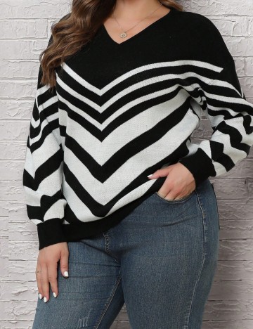 Pulover Shein Curve+, mix culori