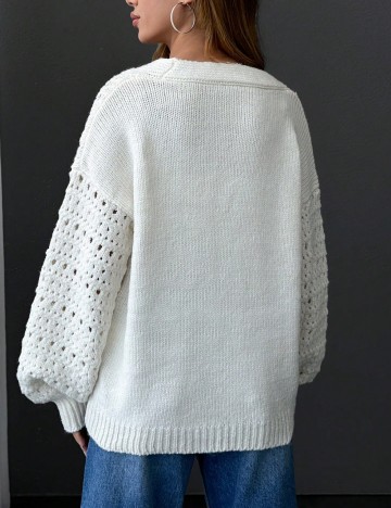 Cardigan Shein, alb