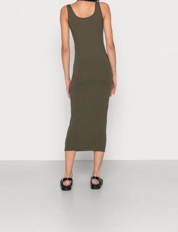 Rochie midi Pieces, kaki